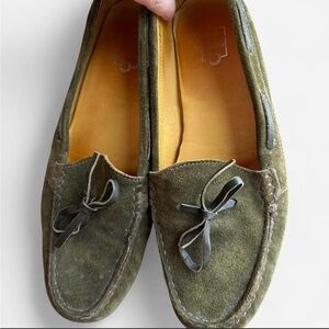Galo Italian Green Suede Moccasin Loafers size 40